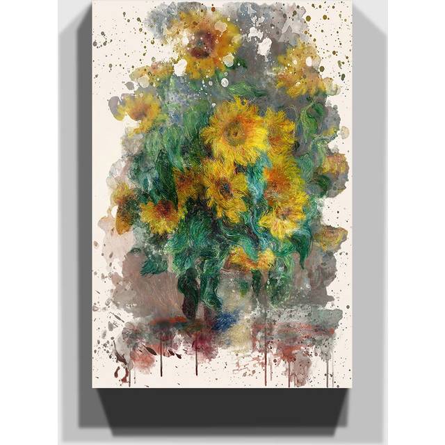 'Bouquet of Sunflowers' by Claude Monet Painting on Canvas (60cm H x 40cm W)