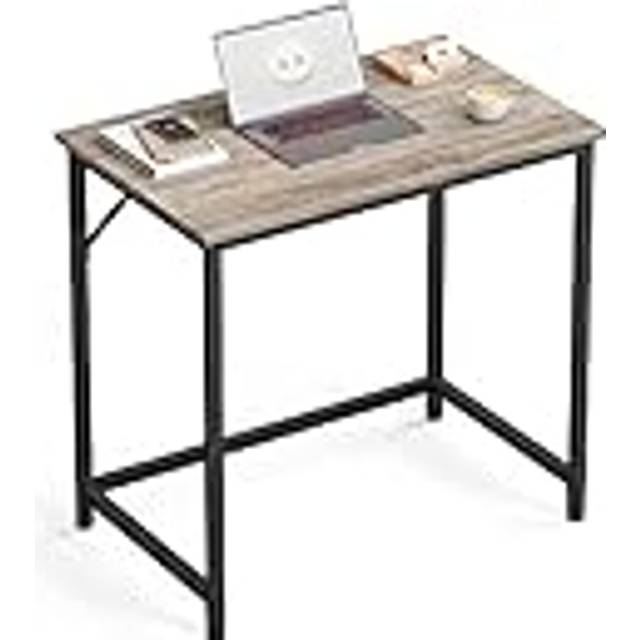 VASAGLE skrivbord, litet datorbord, kontorsbord, för arbetsrum, sovrum, 50 x 80 x 76 cm, industriell design, metallram, gråmelerad bläcksvart LWD038B02