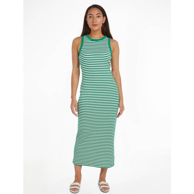 Tommy Hilfiger Ribbed Midi Dress - Green