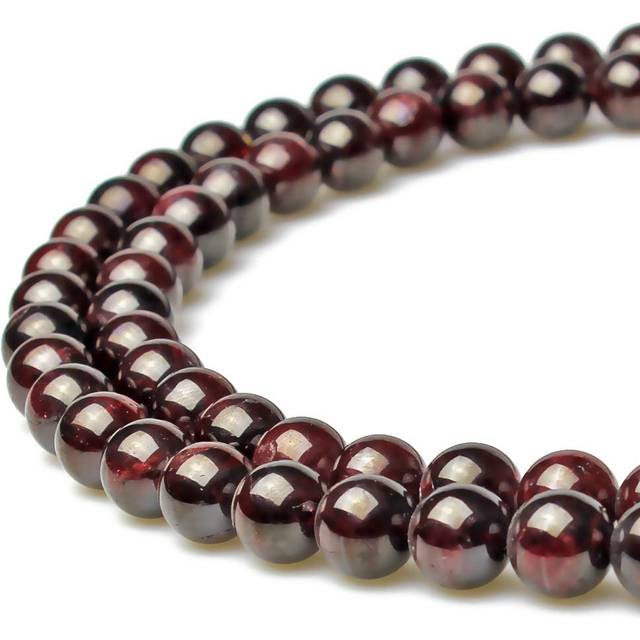 MJDCB Natural Stone Beads Garnet Round Loose Beads for Jewelry Making