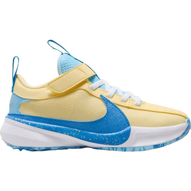 Nike Zoom Freak 5 PS Canary Yellow Kids Sneakers Photo-Blue Soft-Yellow White DZ4485-400 28