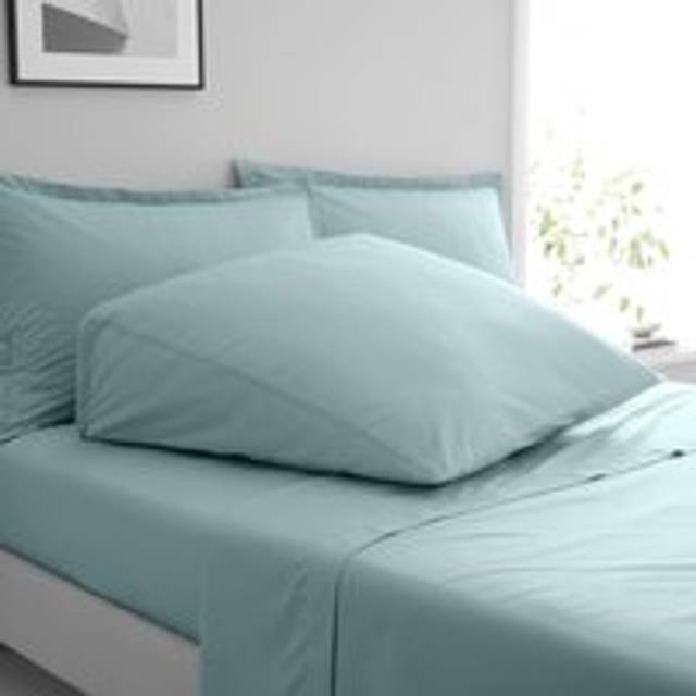Pure Cotton Wedge Pillowcase - Duck Egg