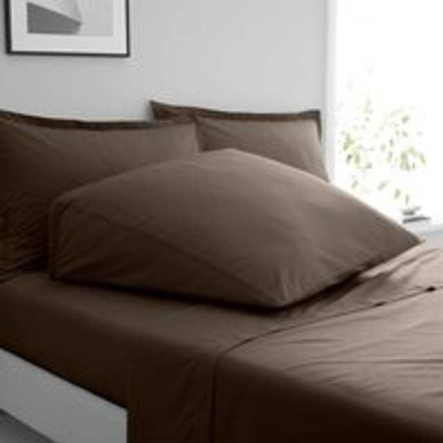 Pure Cotton Wedge Pillowcase - Chocolate