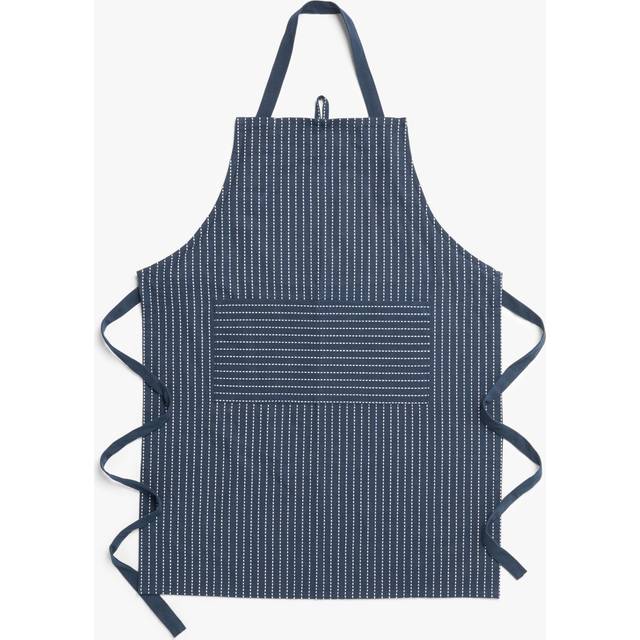 John Lewis Striped Apron, Dark Blue