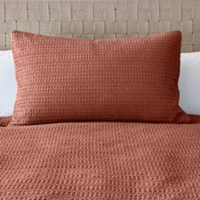 Amberley Waffle Standard Pillowcase - Terracotta