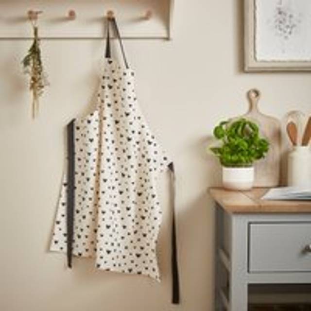 Hearts Apron - Grey