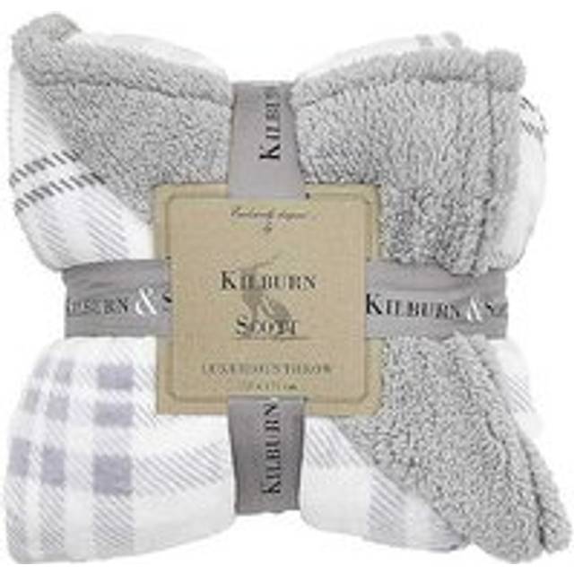 Tartan Sherpa Throw - Grey