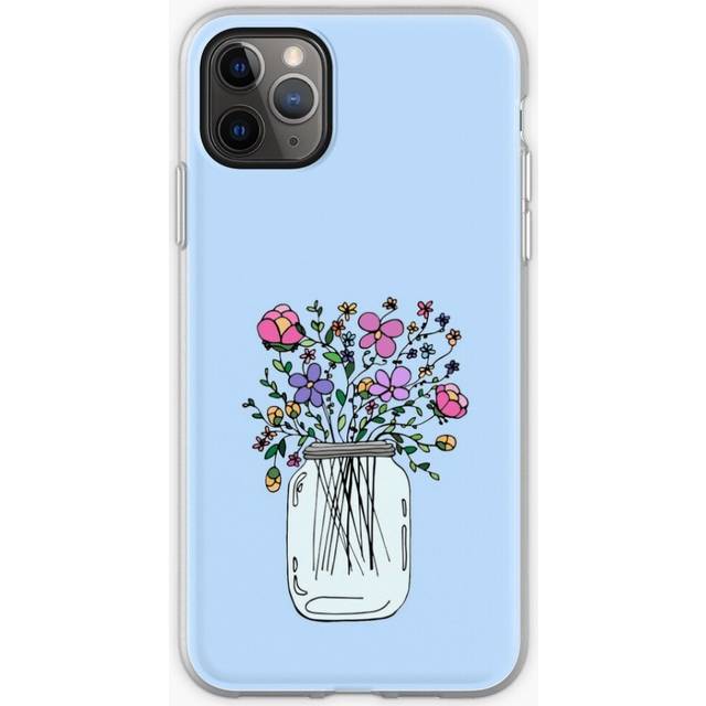Phone Case Mason Jar with Flowers for iPhone Samsung 14 13 12 11 Plus Pro Max Galaxy S23 S22 Ultra Note 20 10
