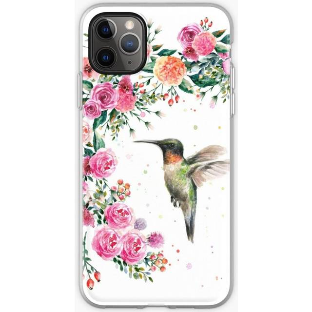 Phone Case Hummingbird and Flowers Watercolor for iPhone Samsung 14 13 12 11 Plus Pro Max Galaxy S23 S22 Ultra Note 20 10