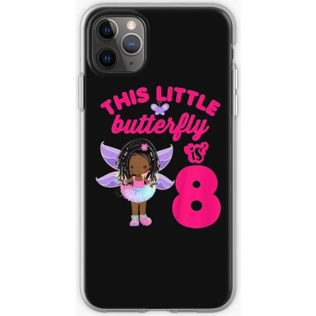 Phone Case Kids 8 Year Old African American Black Girl Butterfly Birthday54 for iPhone Samsung 14 13 12 11 Plus Pro Max Galaxy S23 S22 Ultra Note 20
