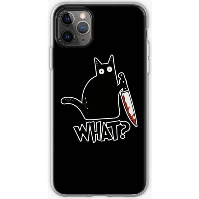 Phone Case  Cat What? Murderous Black Cat With Knife Gift Premium for iPhone Samsung 14 13 12 11 Plus Pro Max Galaxy S23 S22 Ultra Note 20 10