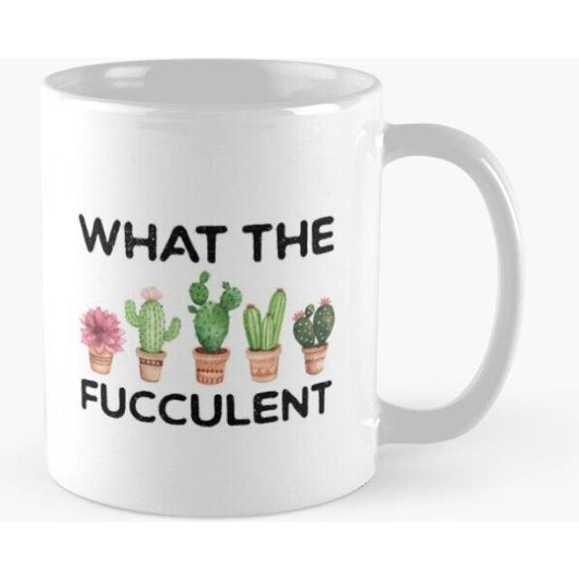Mugs 11oz What the Fucculent Cactus Succulents Plants Gardening Vintage Retro Coffee Ceramic Mug Funny Anniversary Novelty Christmas Gift