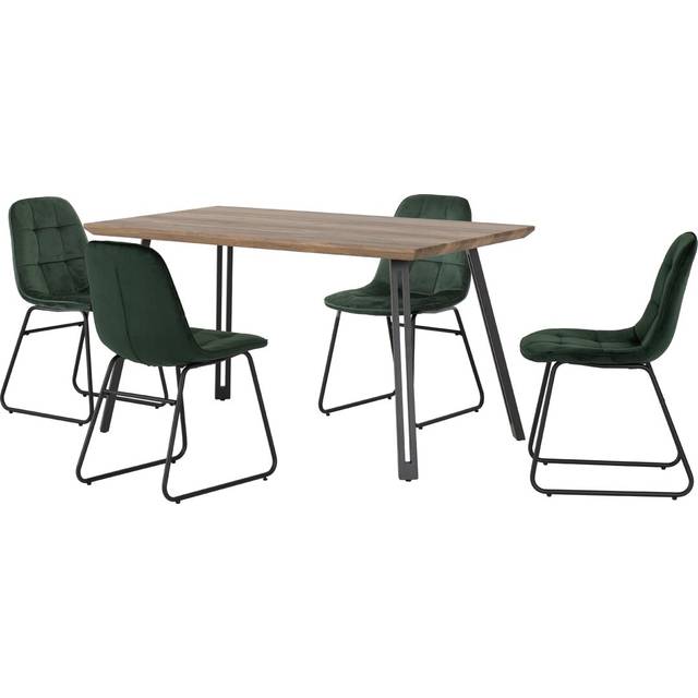 QUEBEC STRAIGHT & LUKAS DINING SET - Emerald Green (4)