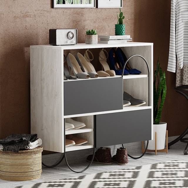Norfolk 12 Pair Shoe Storage Cabinet - Anthracite (12)