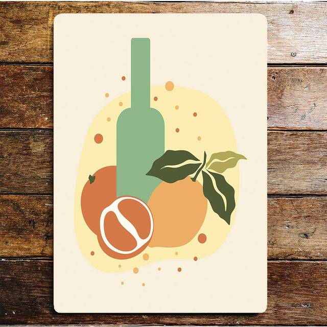 Oranges and Lemons and Wine Kitchen Metal Wall DÃ©cor (80cm H x 60cm W)