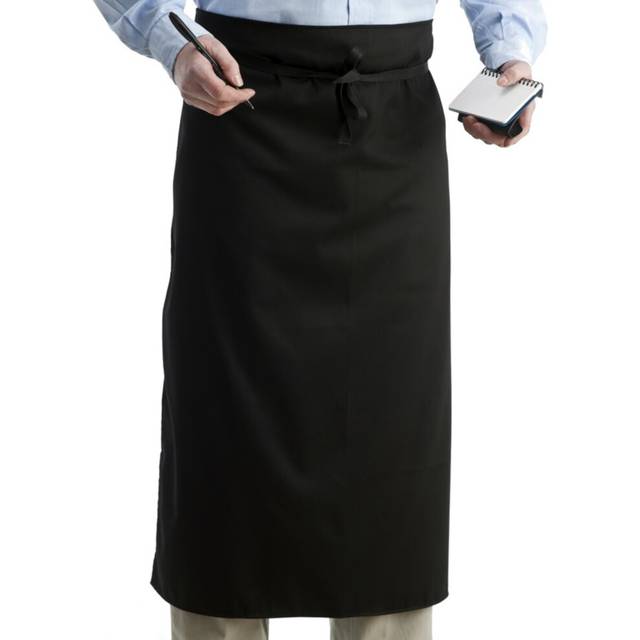 (Single Apron) Professional Waiter Waitress Catering Black Polycotton Waist Apron