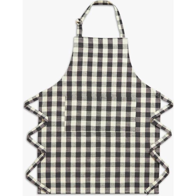 John Lewis Gingham Cotton Apron, Black