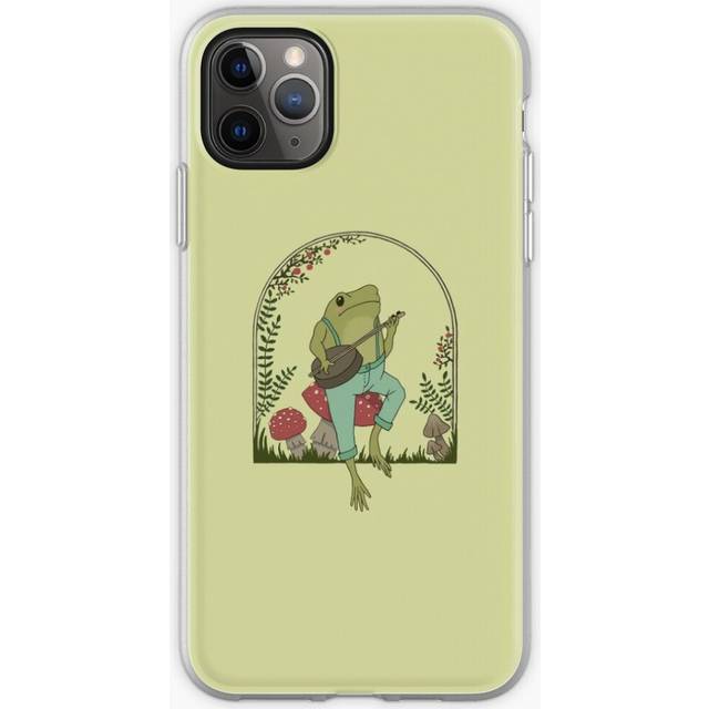 Phone Case Cottagecore Frog Playing Banjo on Mushroom Vintage Goblincore for iPhone Samsung 14 13 12 11 Plus Pro Max Galaxy S23 S22 Ultra Note 20 10