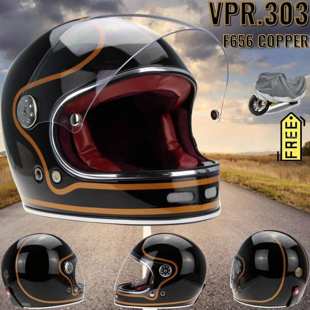 Viper F656 Vintage Retro Full Face Motorbike Crash Helmet Classic Racing Desinged Motorcycle Helmet ECE Approved All Colors