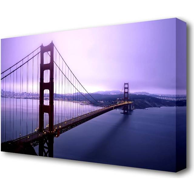 &#39;Violet Hour and Fog Surround the Golden Gate Architecture&#39; - Wrapped Canvas Photographic Print on (35.6 cm H x 50.8 cm W)