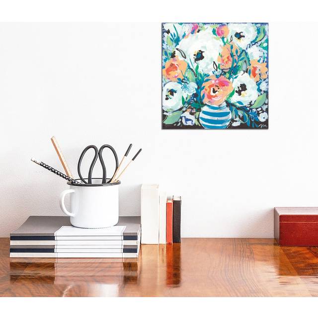 Fancy Florals I by Jessica Mingo - Wrapped Canvas Painting (30.48cm H x 30.48cm W x 1.91cm D)