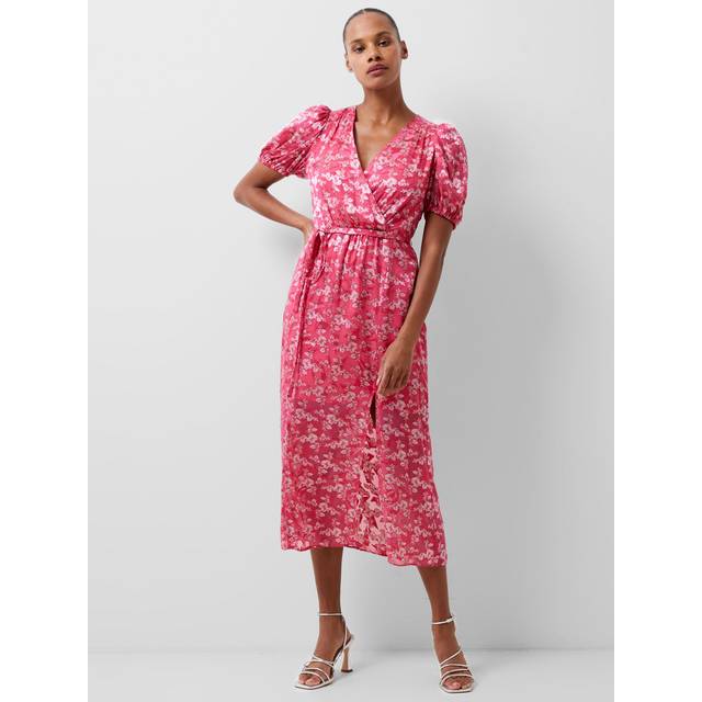 Elianna Devore Midi Dress Raspberry Sorbet/Aza - Pink