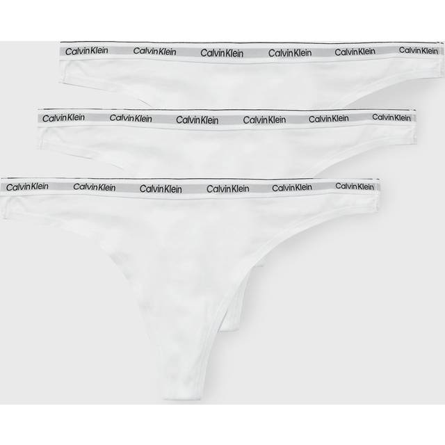 Calvin Klein Damstringtrosor modern logotyp tangas, vit (vit/vit/vit), S, Vit, S