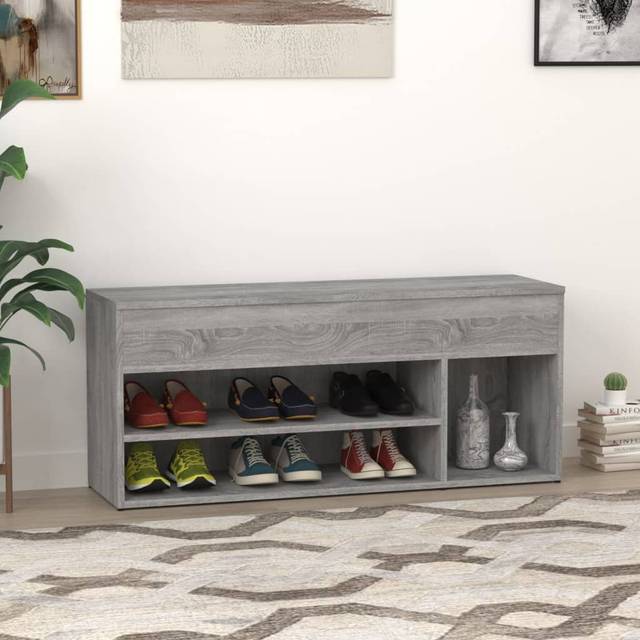 Shoe Cabinet 60x35x70 cm Engineered Wood - Grey Sonoma