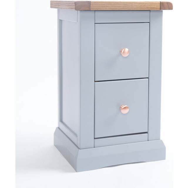 Atlas 2 Drawer Bedside Table - Grey (56cm H X 35cm W X 32cm D)