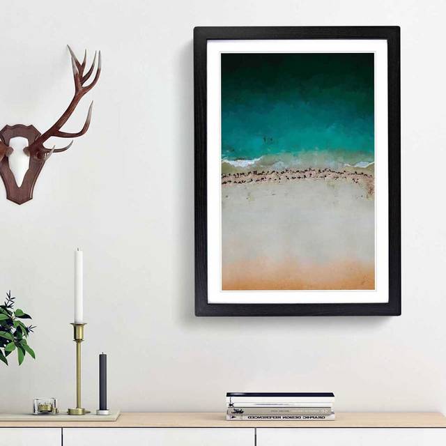 South Beach in Miami Florida in Abstract - Picture Frame Painting Print - Black Framed (36cm H x 27cm W x 2cm D)