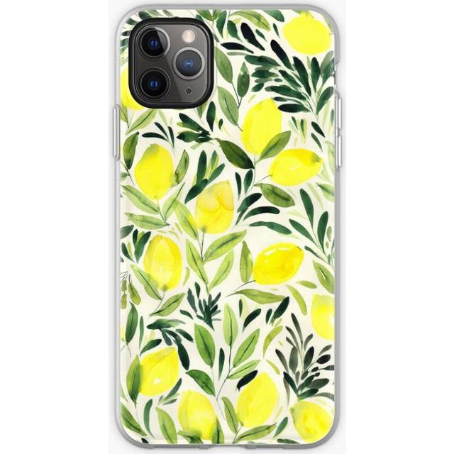Phone Case Lemons watercolor on creme white for iPhone Samsung 14 13 12 11 Plus Pro Max Galaxy S23 S22 Ultra Note 20 10