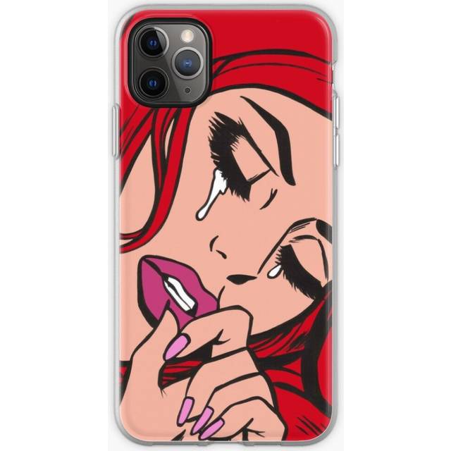 Phone Case Red Crying Comic Girl for iPhone Samsung 14 13 12 11 Plus Pro Max Galaxy S23 S22 Ultra Note 20 10