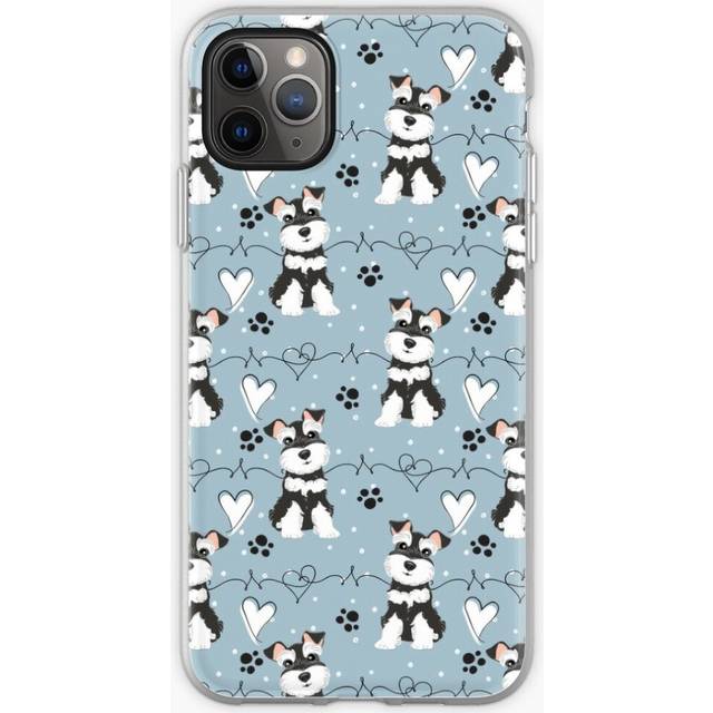Phone Case Love Black and White Miniature Schnauzer for iPhone Samsung 14 13 12 11 Plus Pro Max Galaxy S23 S22 Ultra Note 20 10