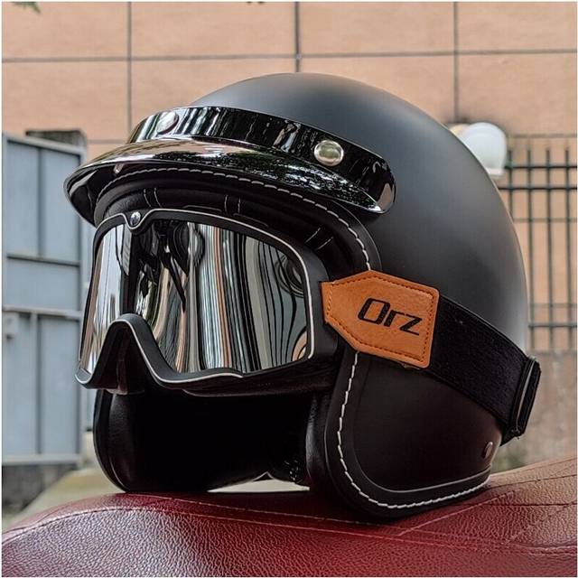 (XL, 20) DOT approved retro motorcycle helmet casco 3/4 open face  helmet cafe racer helmet chopper helmet capacete    Motorcycle