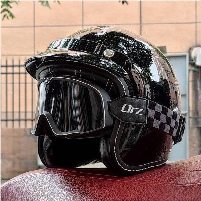 (L, 21) DOT approved retro motorcycle helmet casco 3/4 open face  helmet cafe racer helmet chopper helmet capacete    Motorcycle