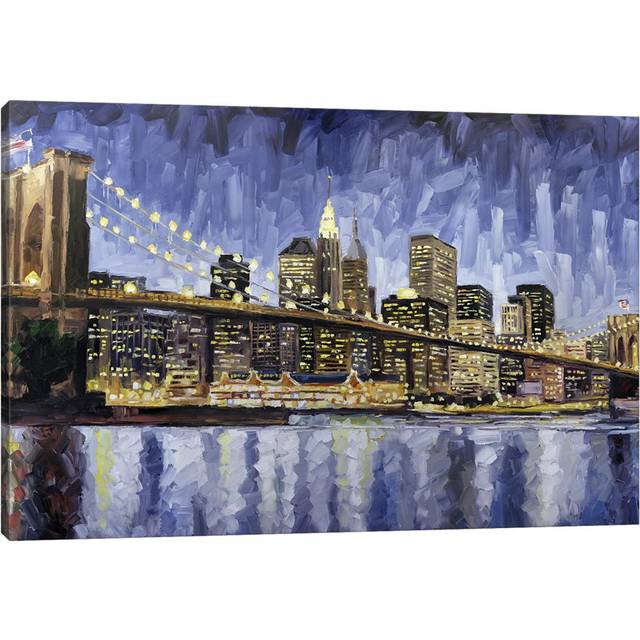 Brooklyn Bridge by Roger Disney - Wrapped Canvas Art Prints (30.48 cm H x 45.72 cm W)