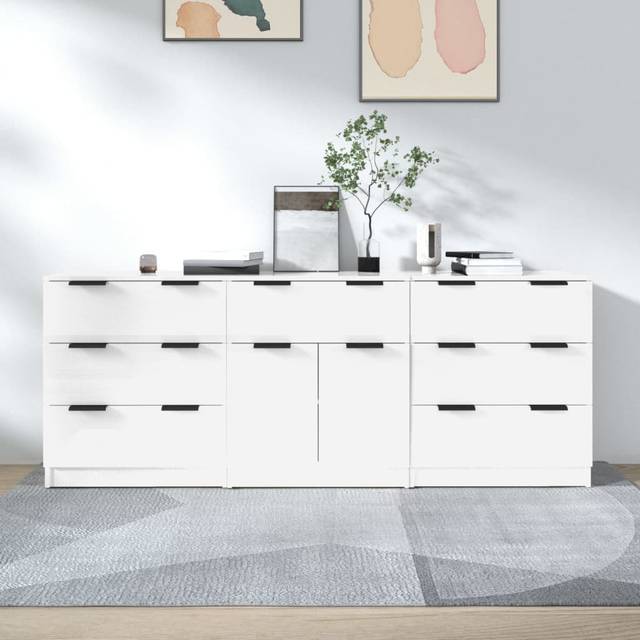 Husam 60Cm Wide 7 Drawer Sideboard - White (70cm H X 60cm W X 30cm D)