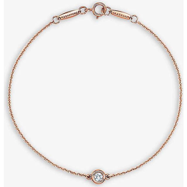 Tiffany & Co Womens Rose Gold Elsa Peretti&#174; Diamonds By the Yard&#174; 18ct Rose-gold and 0.1ct Diamond Bracelet M - ROSE GOLD