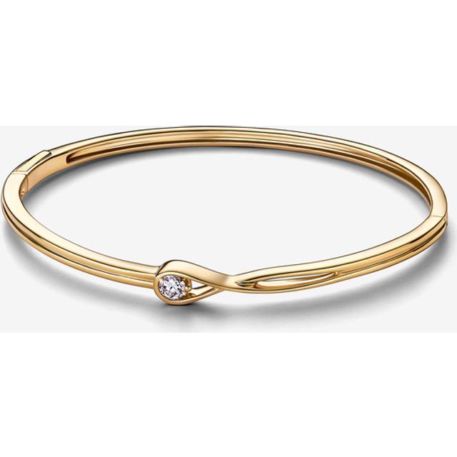 Pandora Infinite 14k Gold Lab-grown Diamond Bangle - 14k gold / Lab-grown diamond - Sz. 16,00 cm - Clear