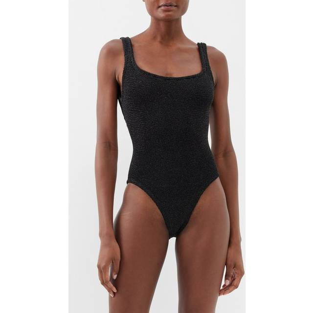 HUNZA G Square Neck Swimsuit - Black