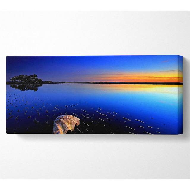 Shell on the Deep Blue Ocean - Wrapped Canvas Art Prints - Multicolour (40.6cm H x 101.6cm W x 10cm D)