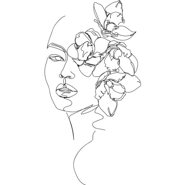 Glensperth Flowers In Woman's Head - Wrapped Canvas Graphic Art (30cm H x 20cm W x 3.8cm D)