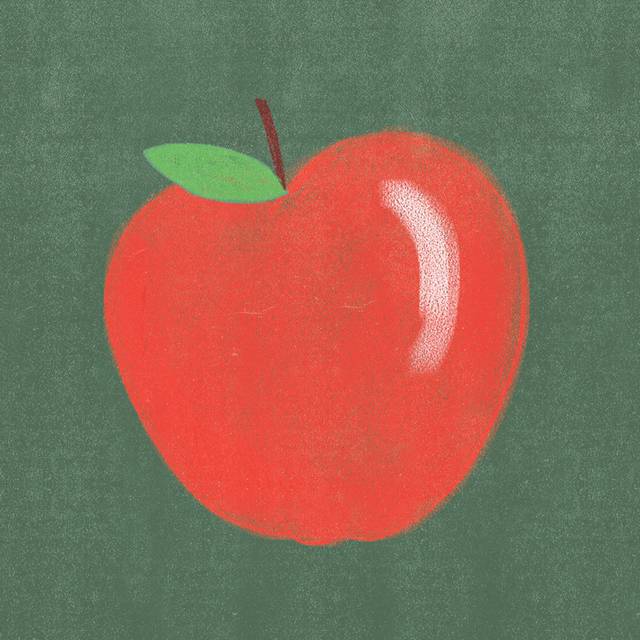Chalkboard Apple - Wrapped Canvas Painting (91cm H x 91cm W x 3.8cm D)