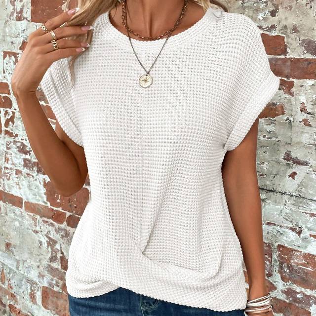 Luneh Solid Batwing Sleeve Tee