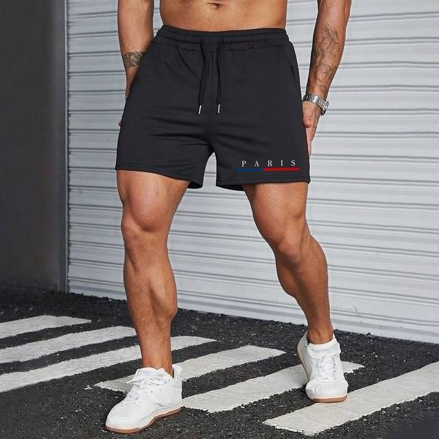 Manfinity Men Letter Graphic Drawstring Waist Shorts Jogger Workout Dad And Me