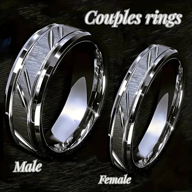 SHEIN 1pc Minimalistic Unisex 6/8mm Drawbench Stainless Steel Couple Ring, Perfect For Wedding/Engagement/Promise Ring, Valentine&#39;s Day Gift,Mom,Mother,Moth