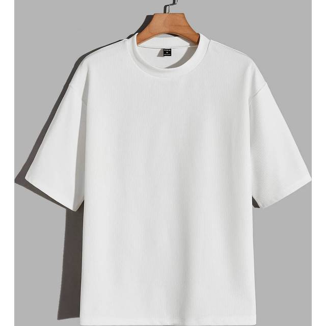 Manfinity Men Casual Solid Drop Shoulder Tee For Summer