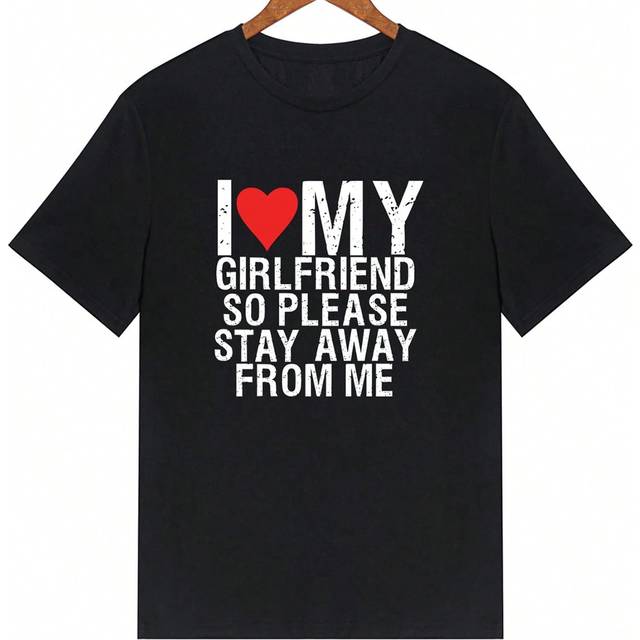 SHEIN Men I Love My Girlfriend Slogan Printed Tee