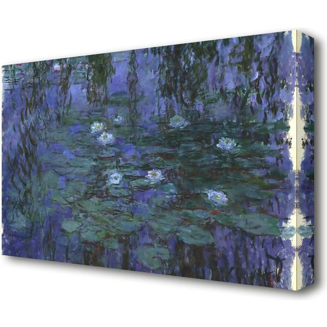 'Blue Water Lilies' by Claude Monet Painting Print on Wrapped Canvas (35.6 cm H x 50.8 cm W)