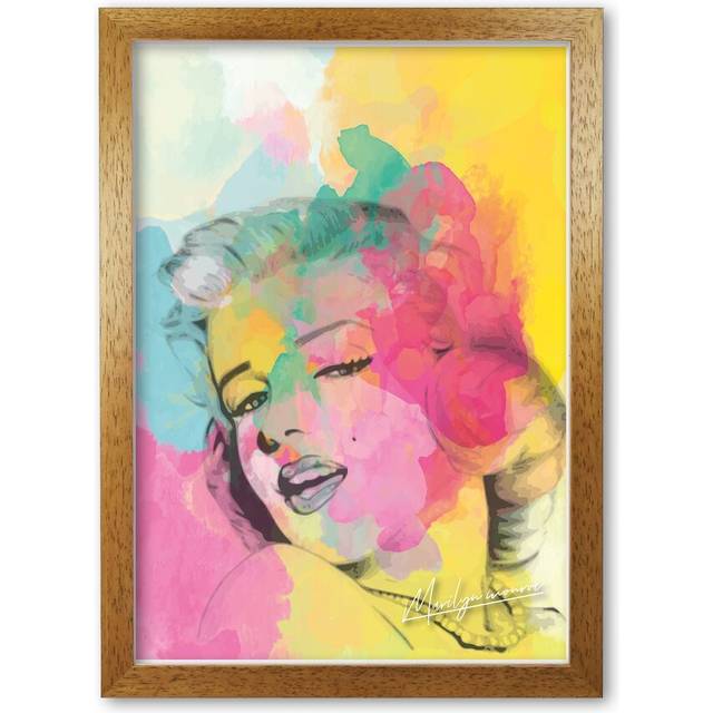 &#39;Marilyn Monroe&#39; Painting - Honey Oak Frame (30 cm H x 21 cm W x 5 cm D)